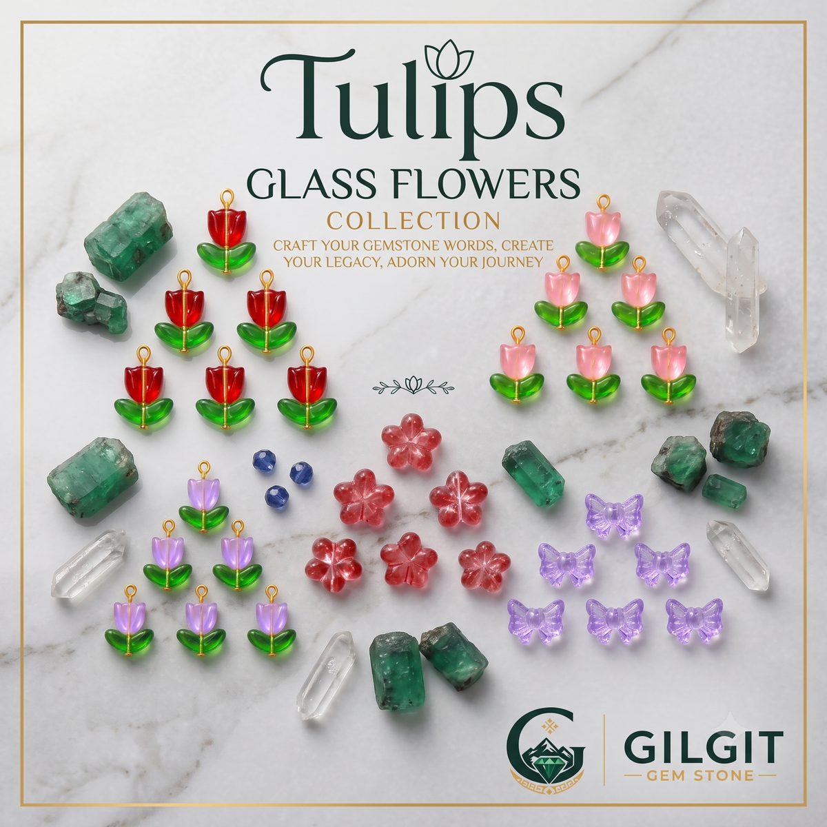 Tulips Glass Flowers