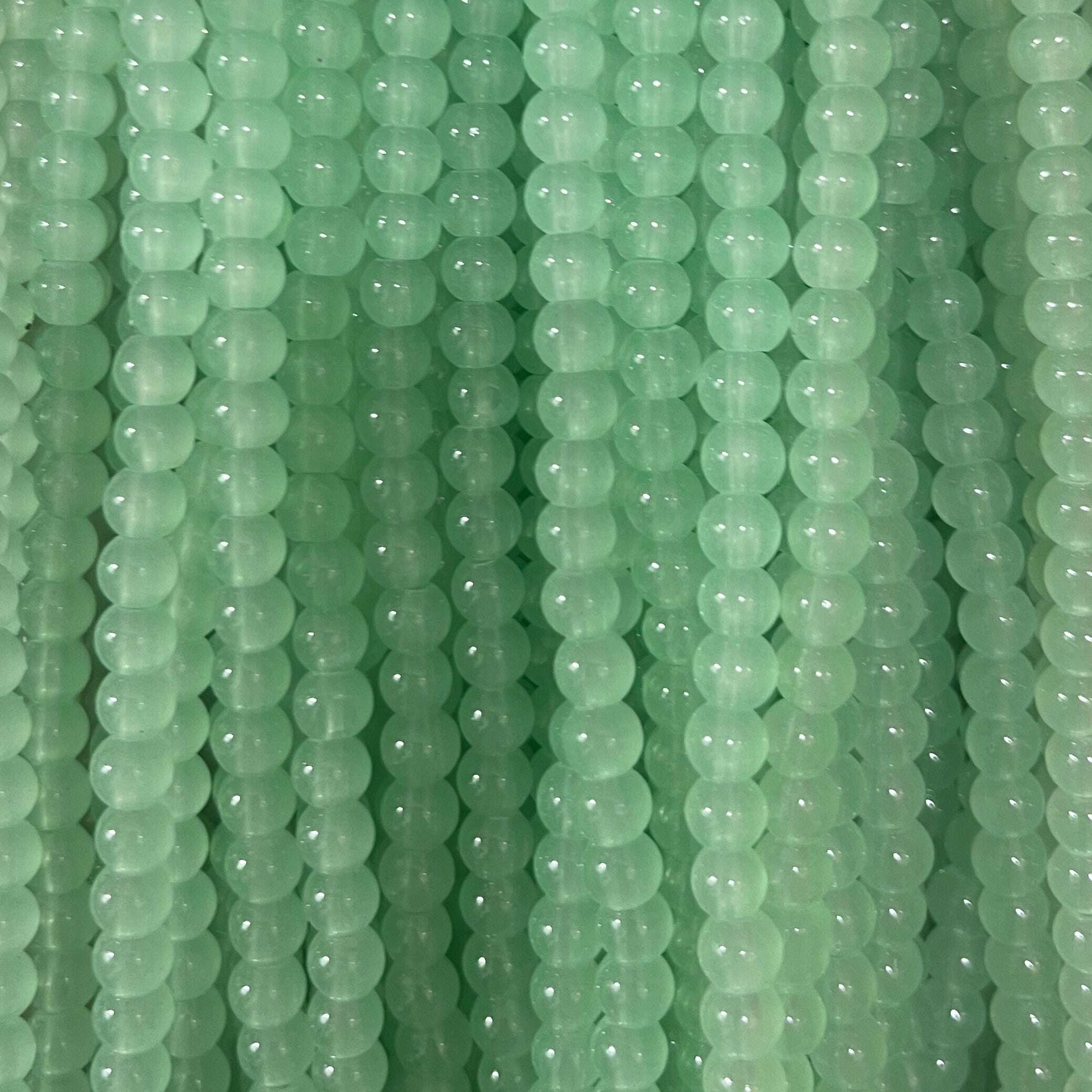 Plane glass beads 6mm