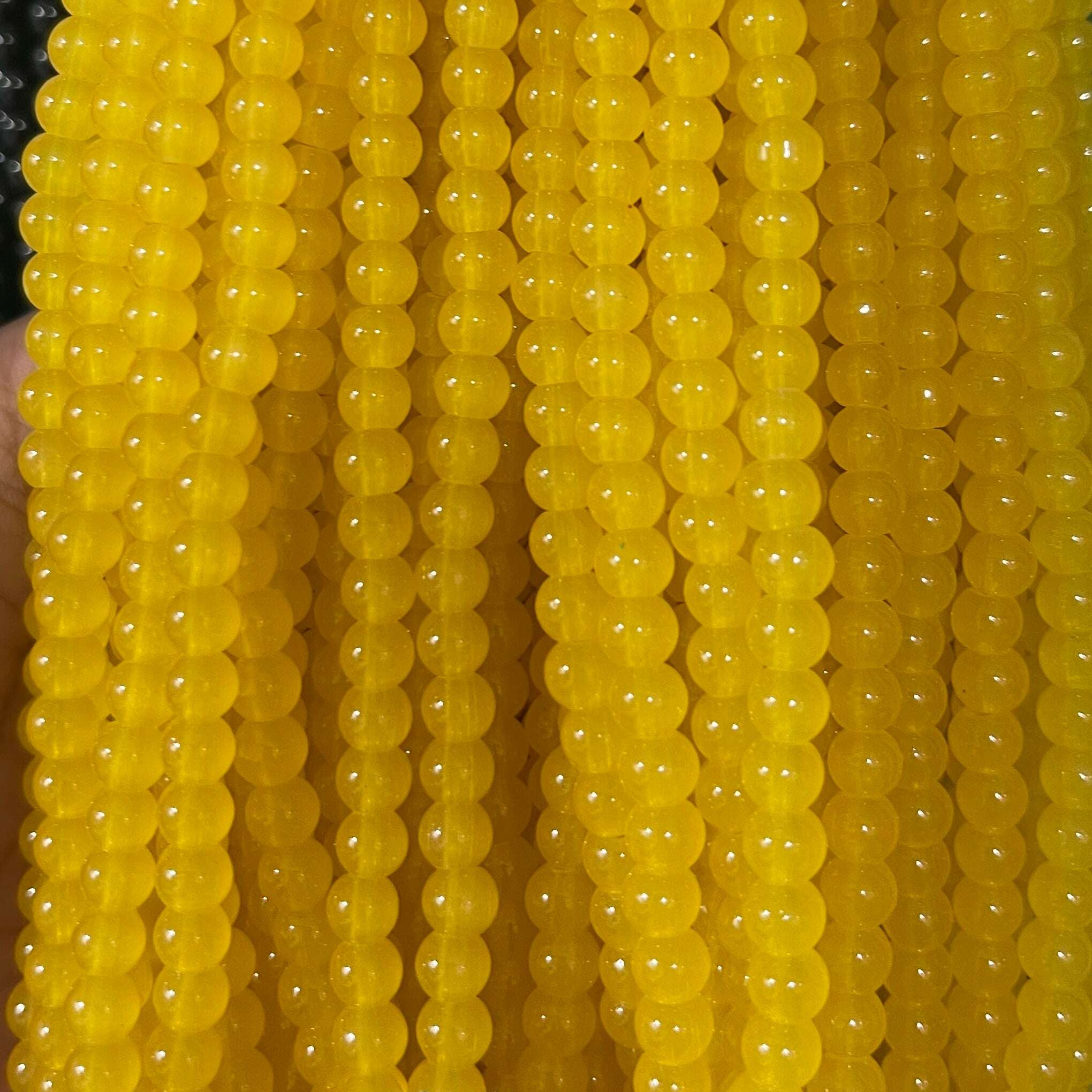 Plane glass beads 6mm