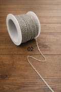 (02)_ 0.5x1mm Stainless Silver Chain