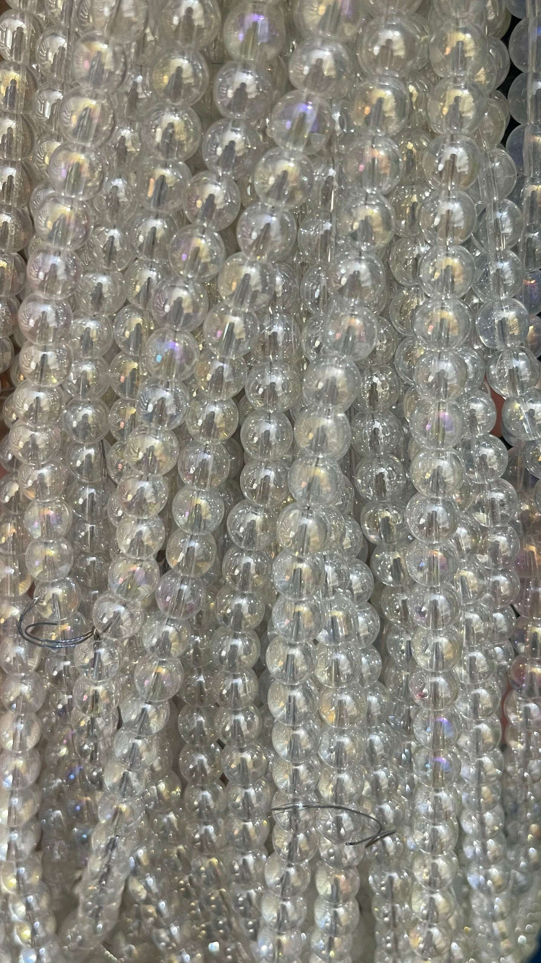 Plane glass beads 8mm