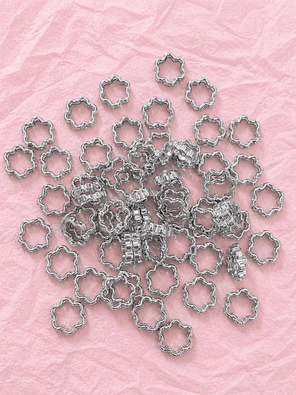 Hexagon Flower Style Hollo Rings
