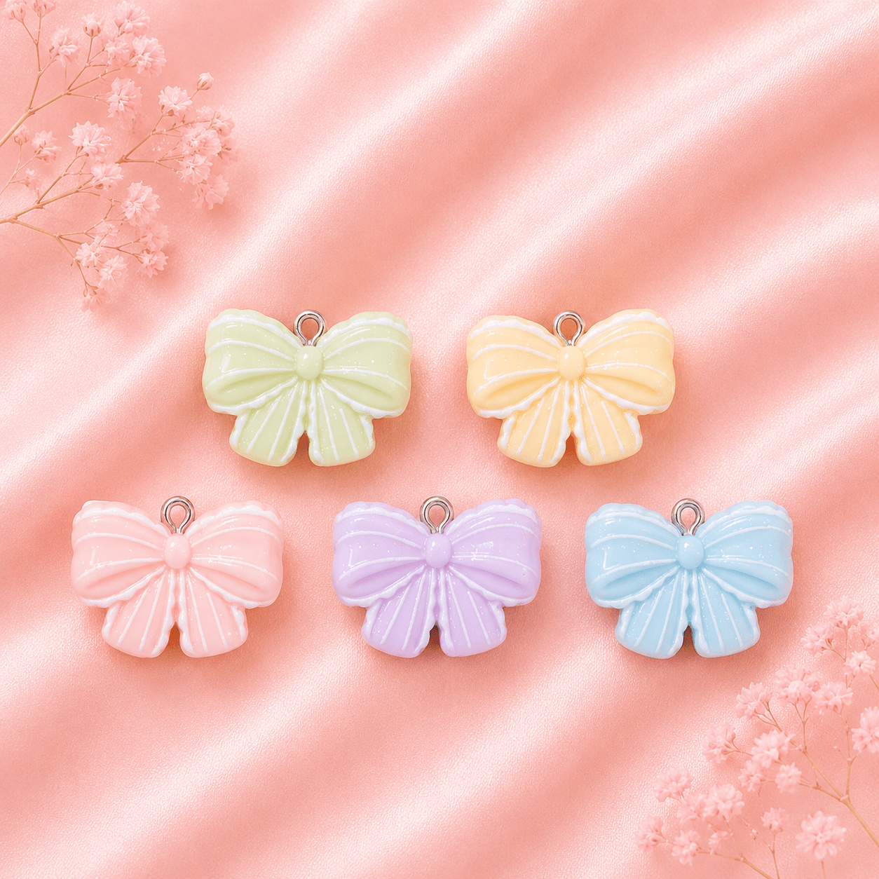 Acrylic Flower Charms (6 Pcs)