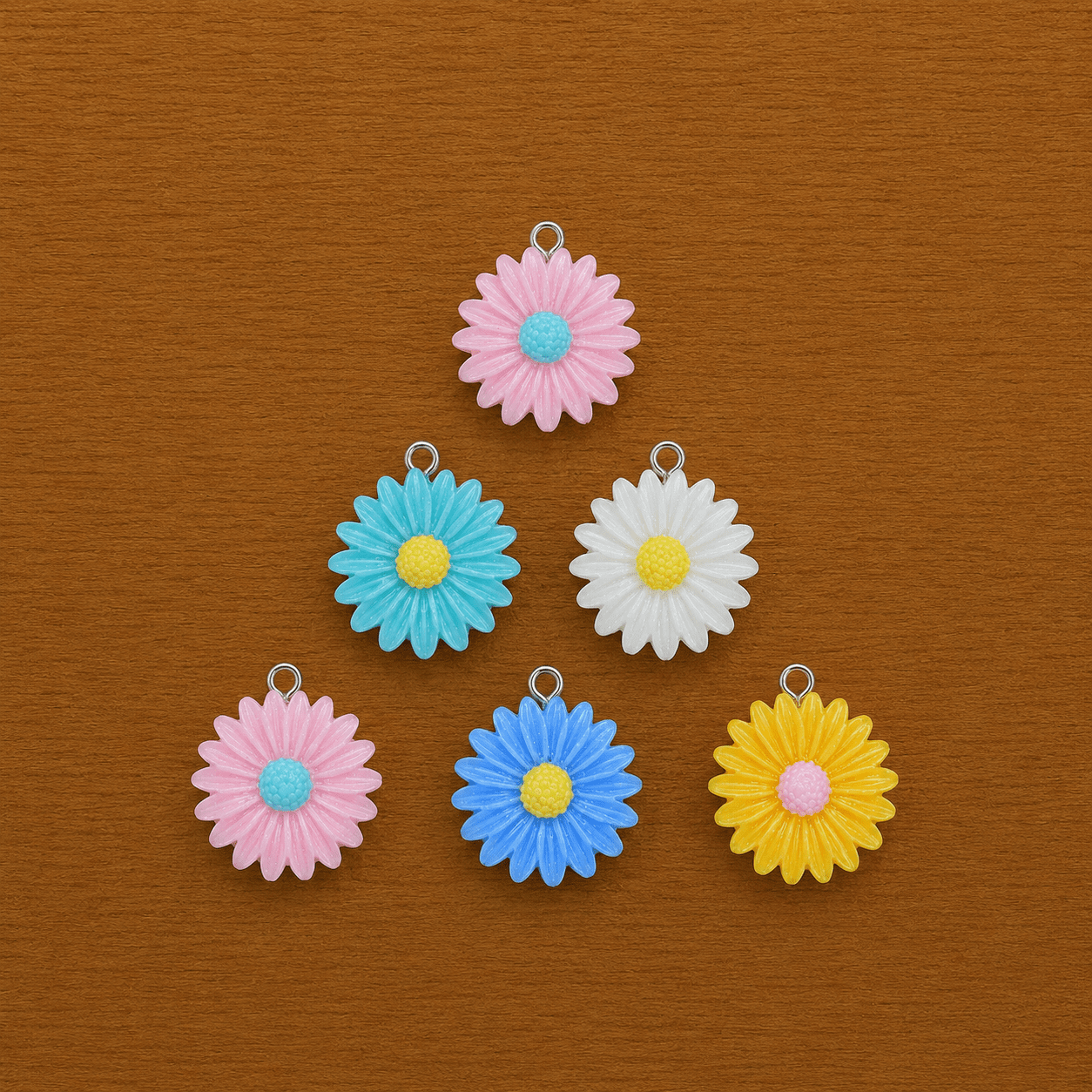 Acrylic Flower Charms (6 Pcs)