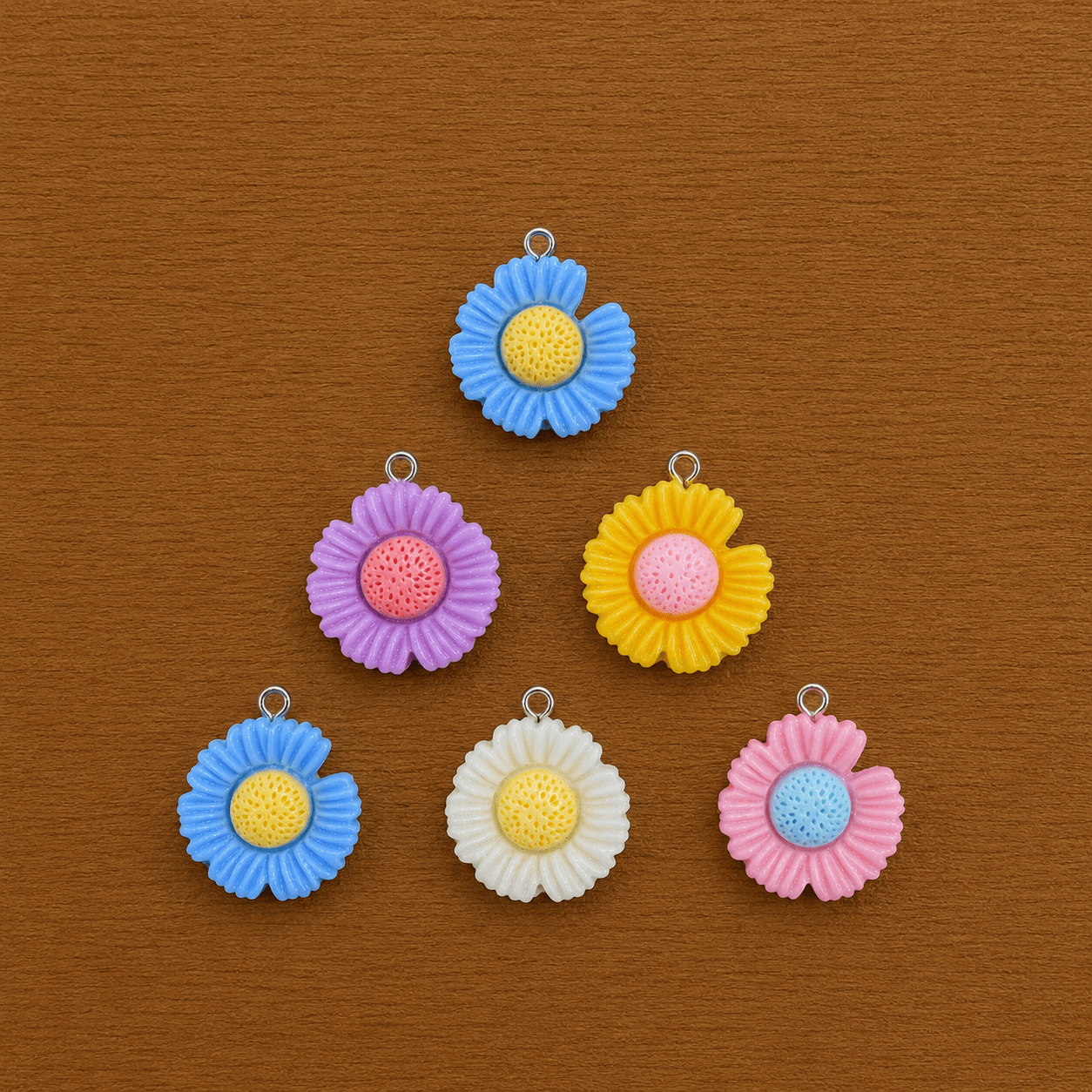 Acrylic Flower Charms (6 Pcs)