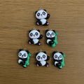 Panda acrylic charms 6 pcs