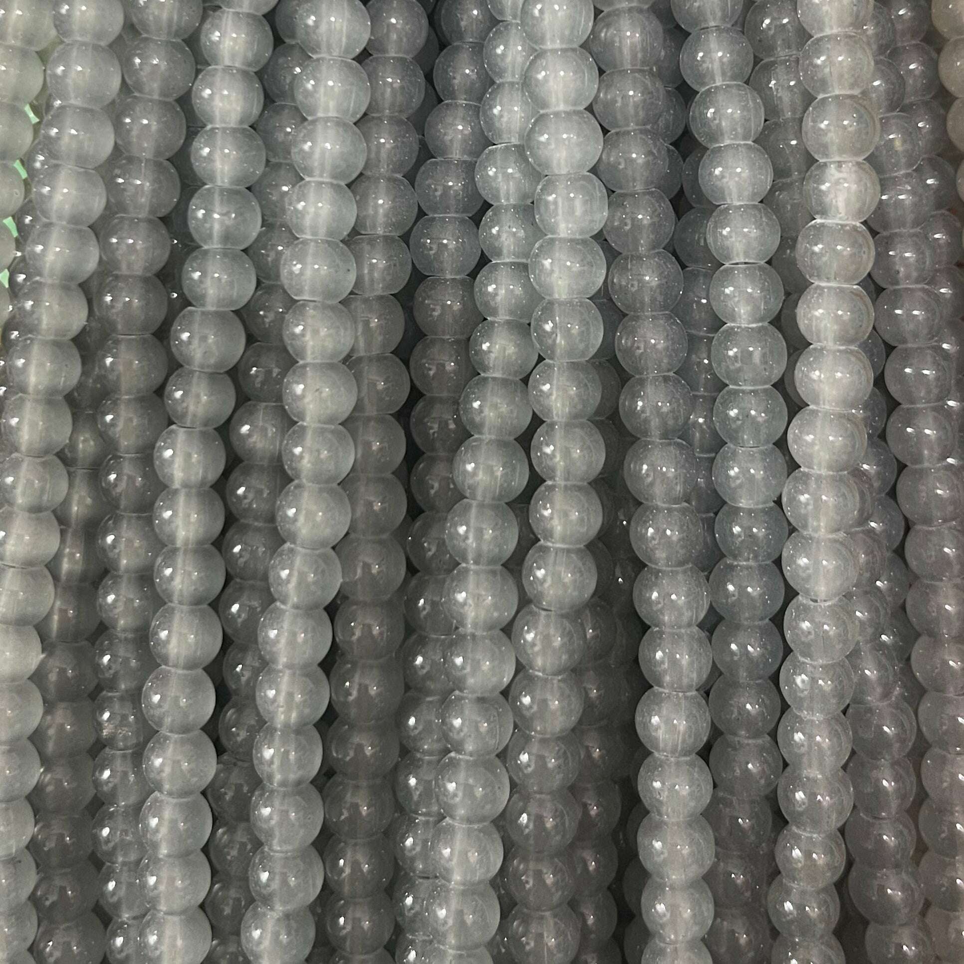 Plane glass beads 6mm