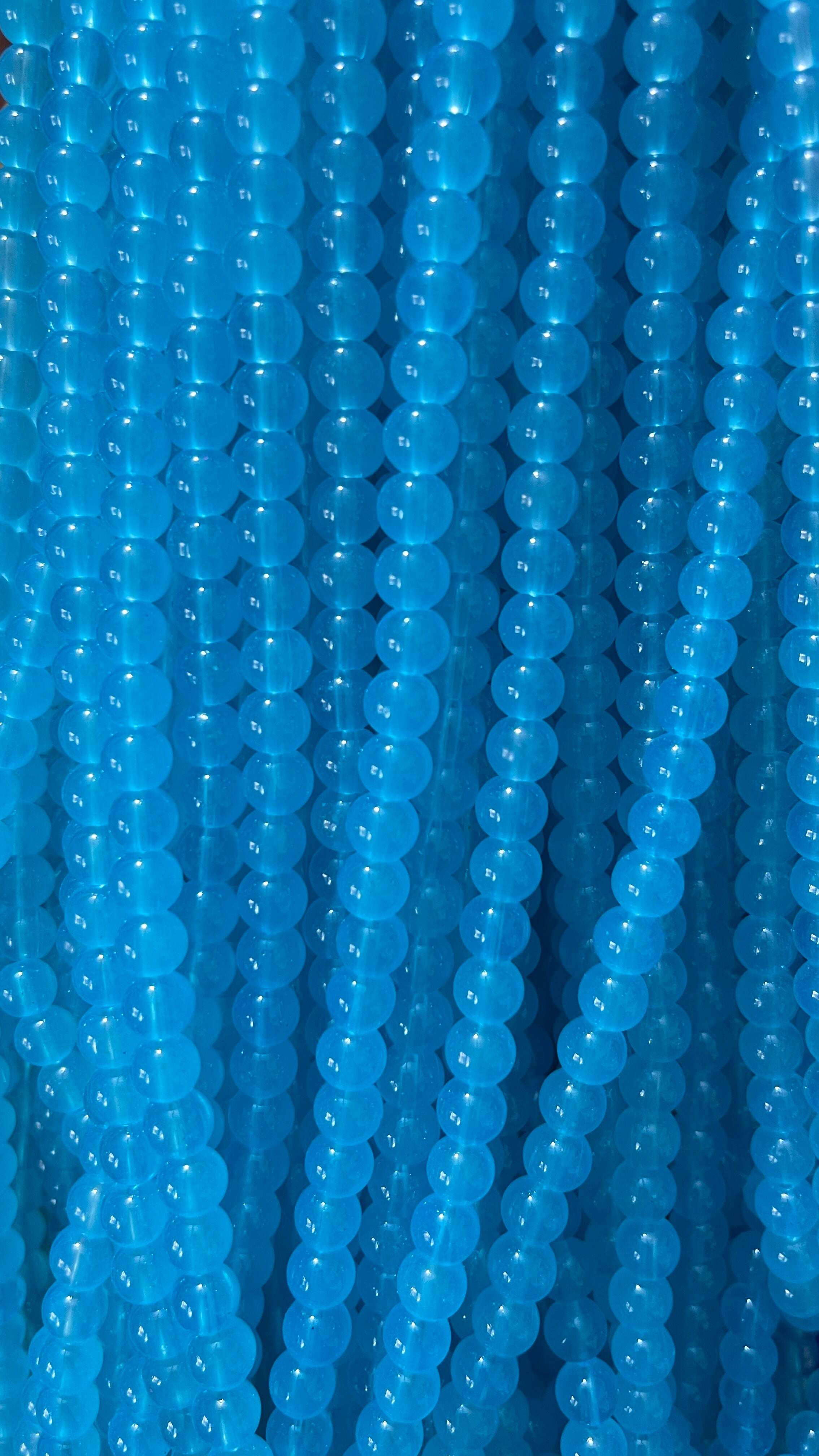 Plane glass beads 8mm