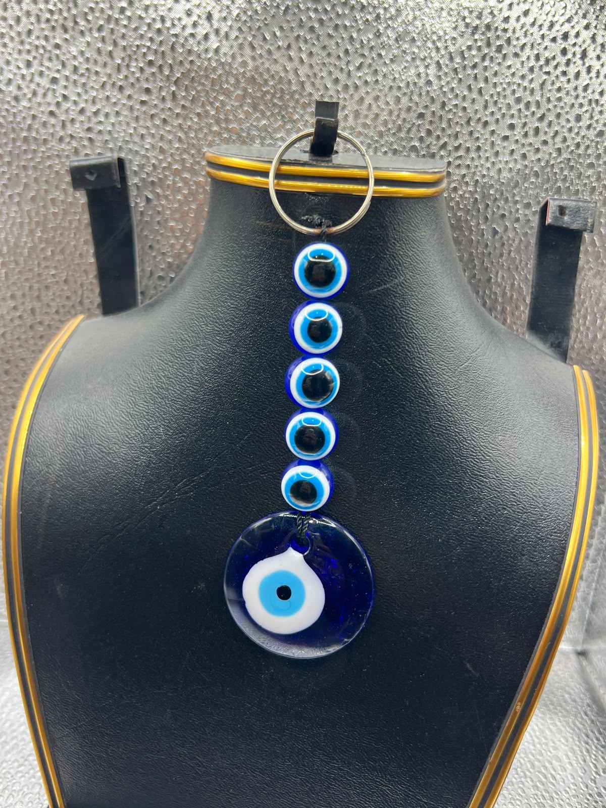 Handmade 5-Tier Evil Eye Keychain & Bag Charm – 50mm Glass Nazar Protection Amulet